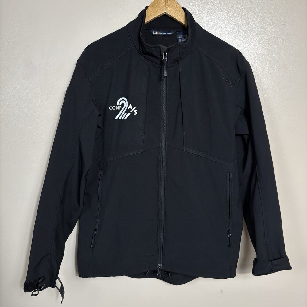 5.11 Tactical Series Soft Shell Jacket Mens Size M Black Fleece BFGoodrich
